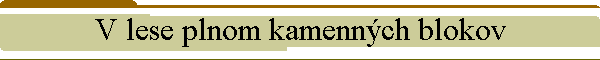 V lese plnom kamennch blokov